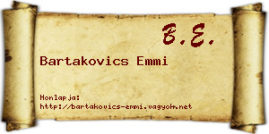 Bartakovics Emmi névjegykártya